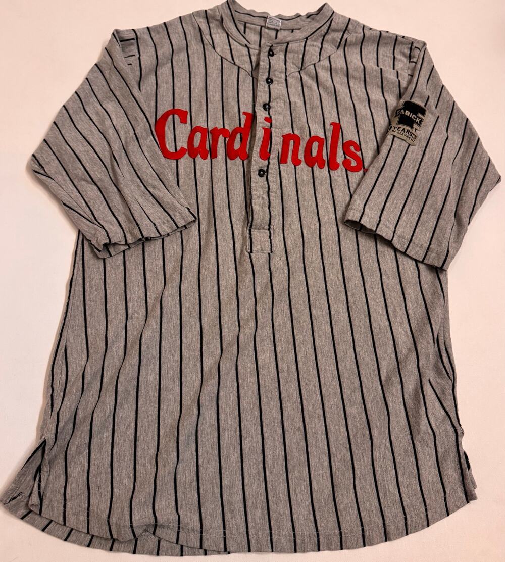 St. Louis Cardinals Adult 1919 Throwback Jersey Shirt Sz XL Gray Pinstripe Promo
